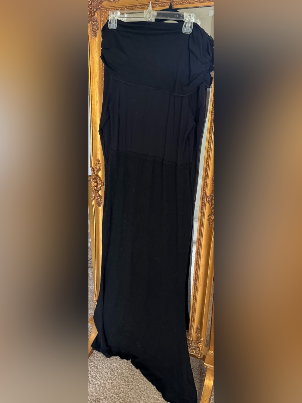 Off the shoulder mesh Black Maxi dress - commense